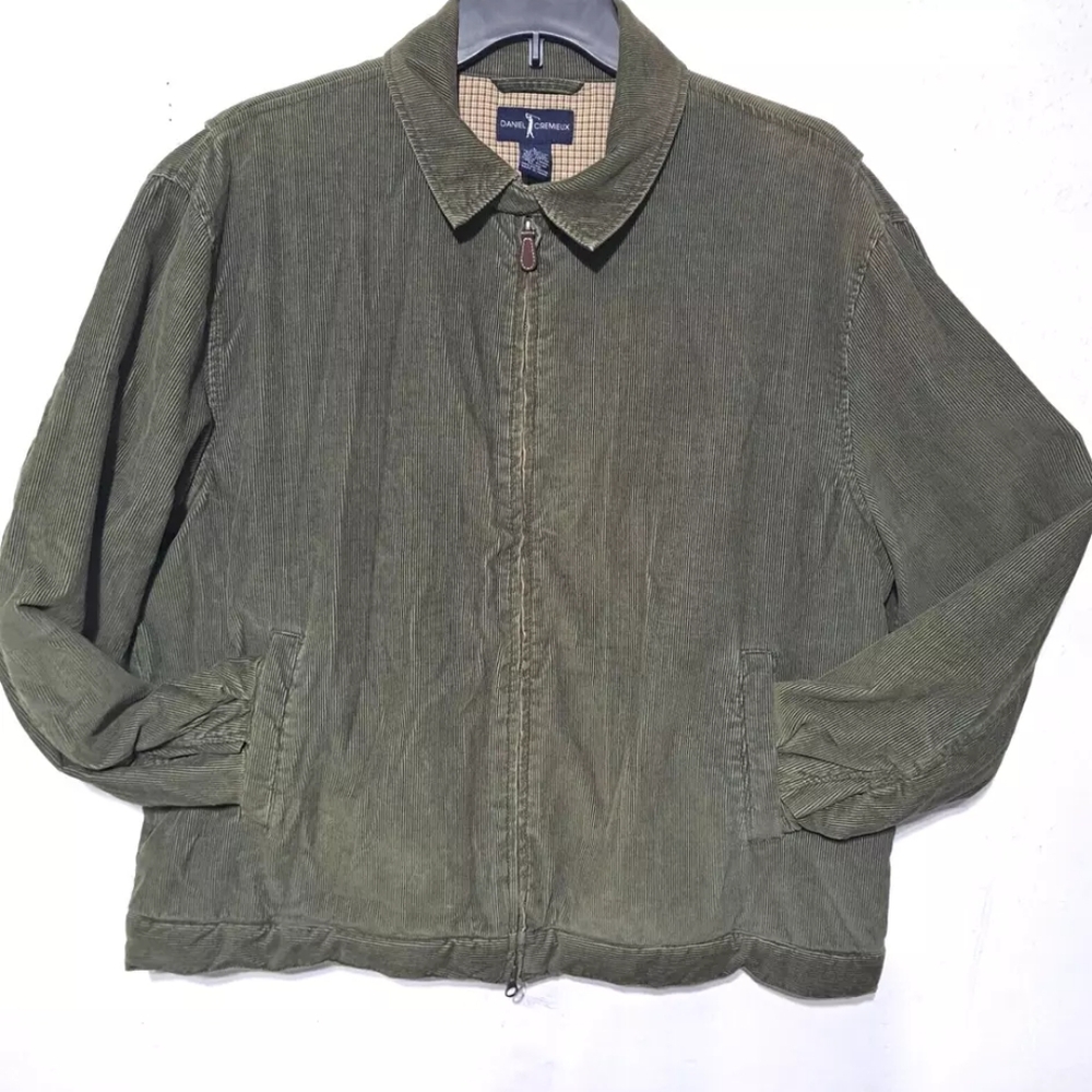 Corduroy VINTAGE Daniel Cremieux Golf Jacket Harrington Full Zip pockets outdoor - Picture 2 of 11